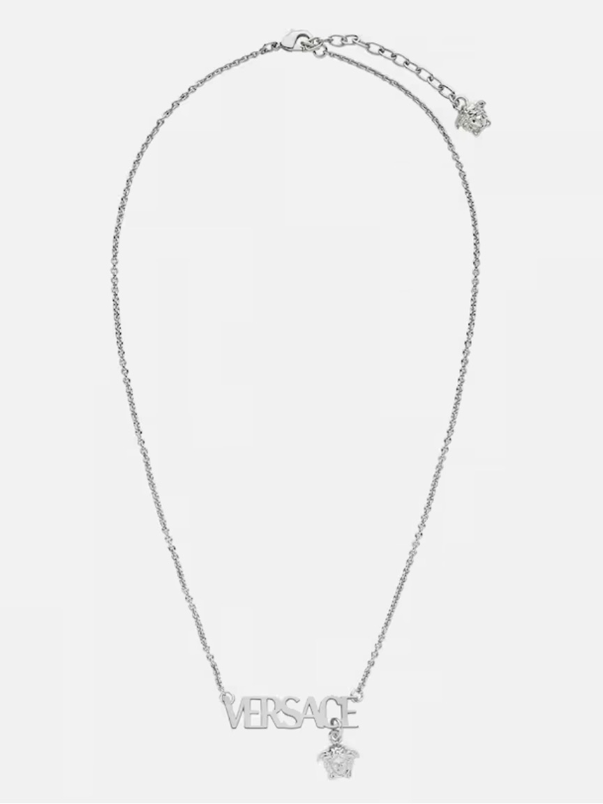 Versace Silver Versace Necklace With Medusa Drop